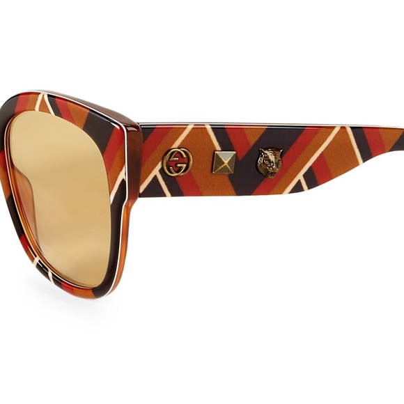NWT~GUCCI~GG0059S 55MM Red Multi Square Sunglasses main image 7
